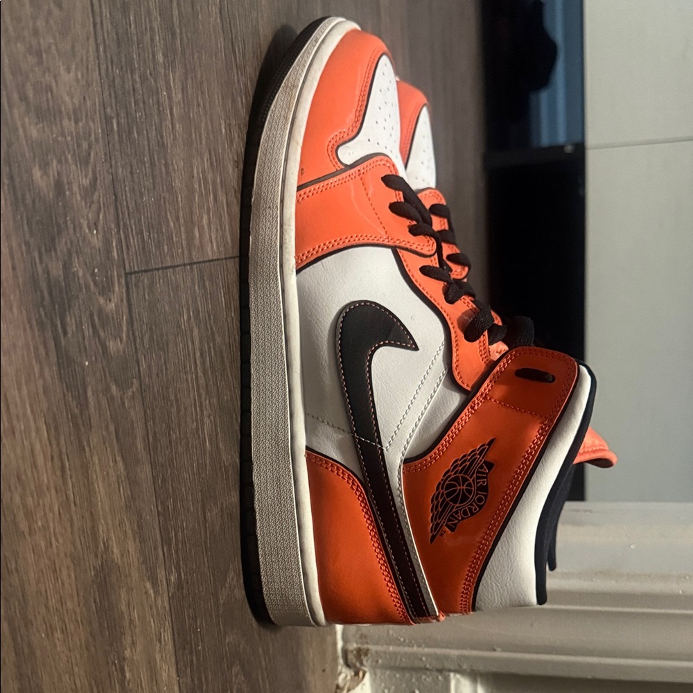 Jordan High Top Sneakers in Orange, White & Black